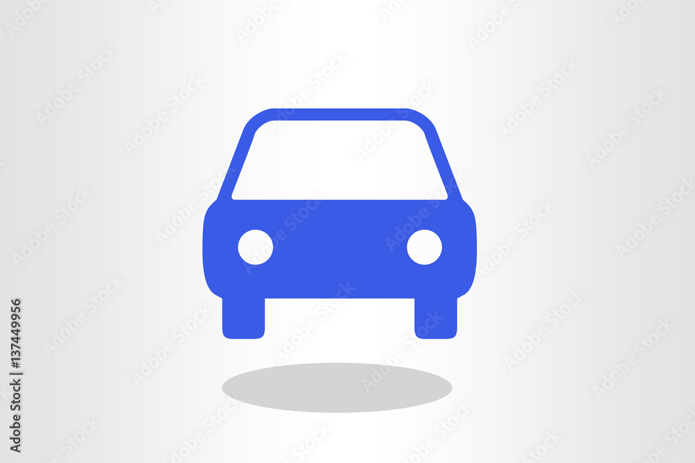 Illustration of blue car against plain background