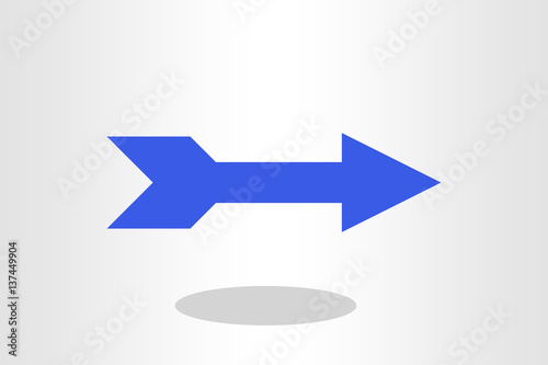 Illustration of blue arrow against plain background