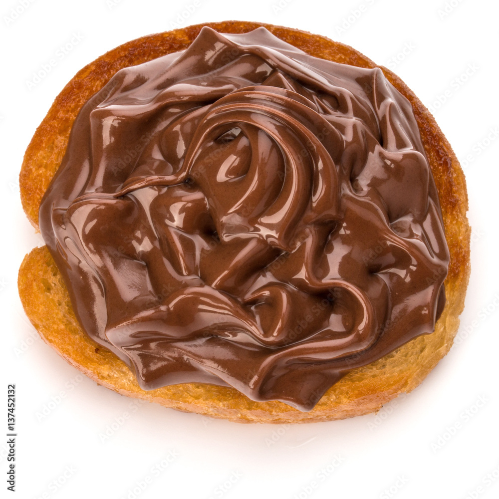 sandwich with chocolate cream isolated on white background cutout sandwich with chocolate cream isolated on white background cutout