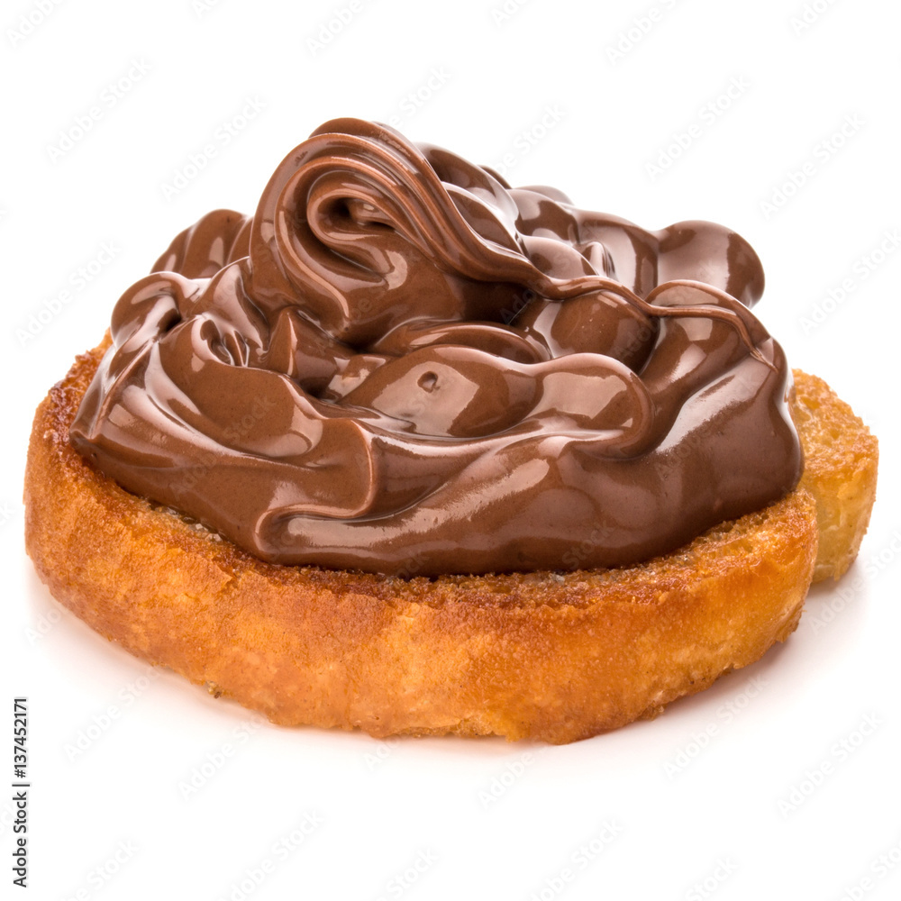 sandwich with chocolate cream isolated on white background cutout sandwich with chocolate cream isolated on white background cutout