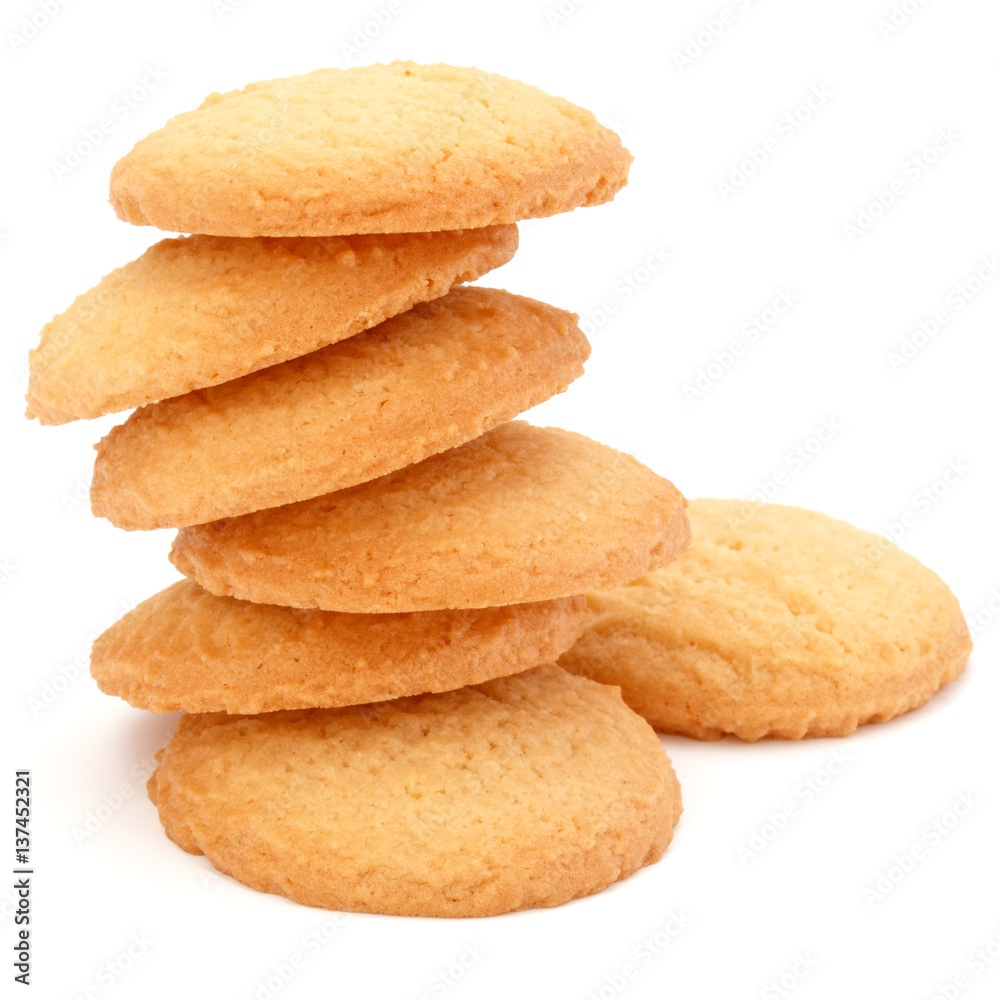 stacked short pastry cookies isolated on white background stacked short pastry cookies isolated on white background