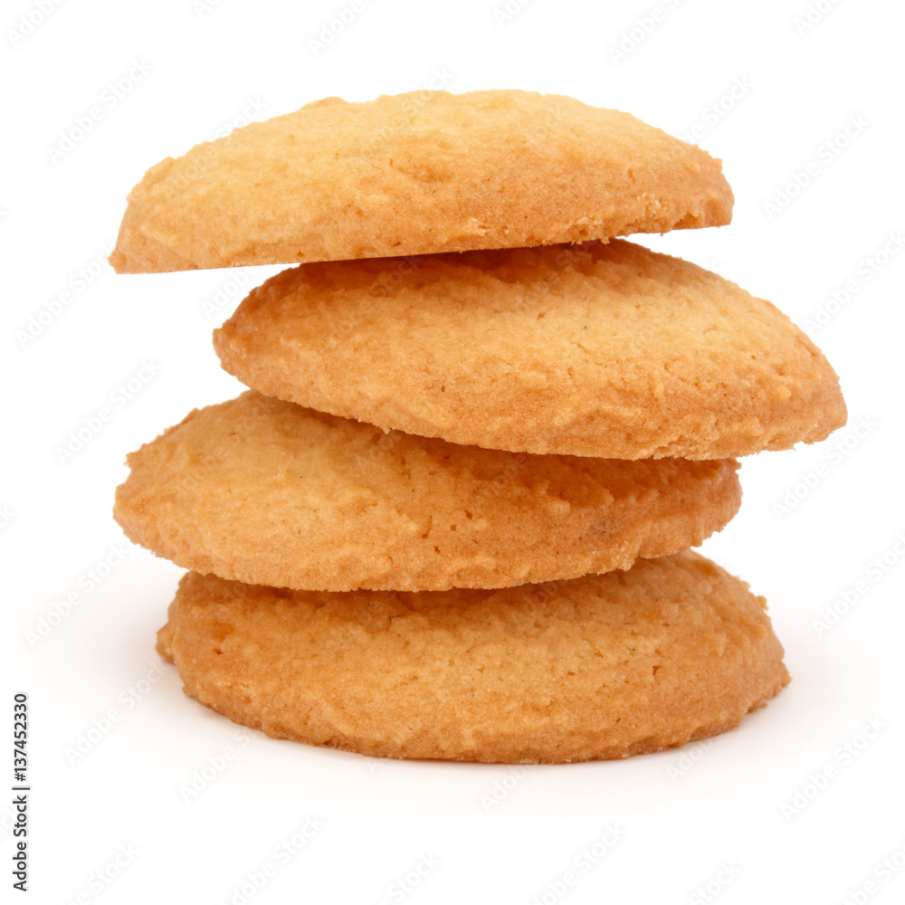 stacked short pastry cookies isolated on white background stacked short pastry cookies isolated on white background