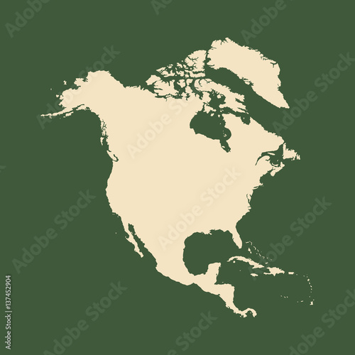 Outline map of North America. vector illustration.