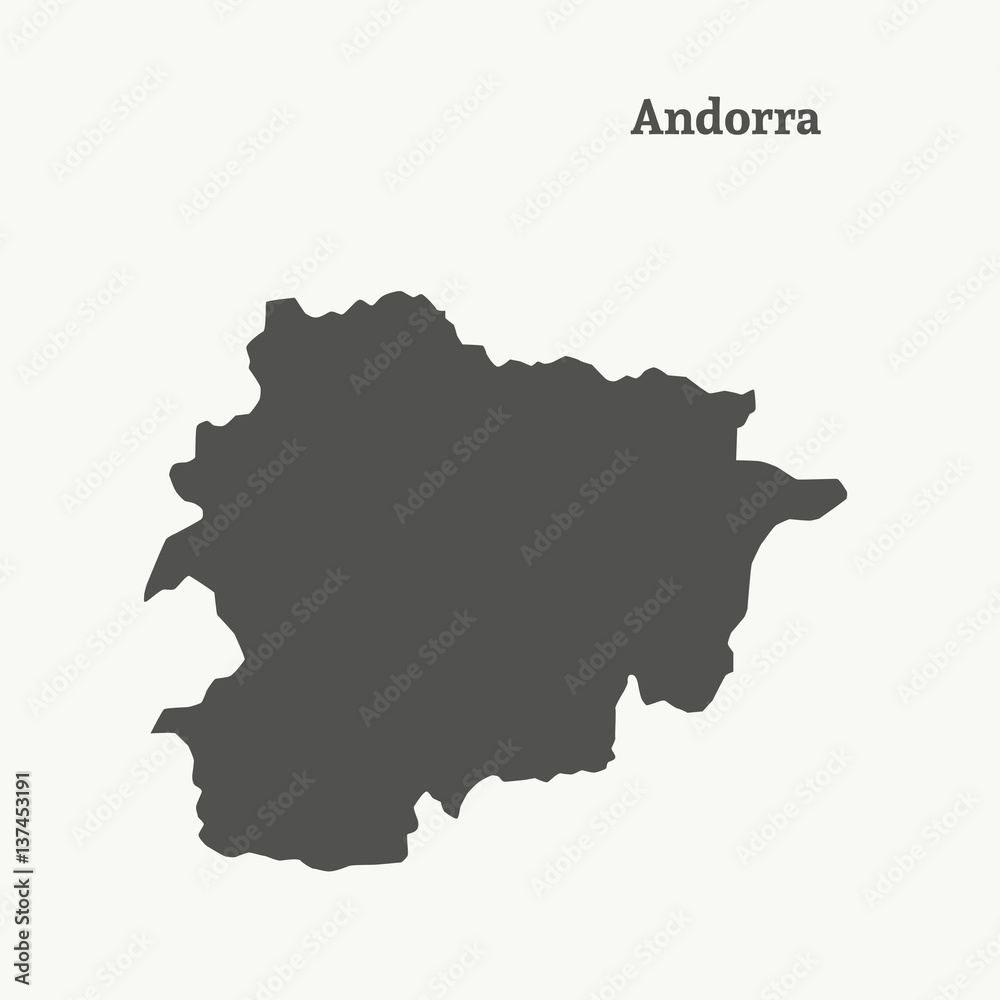 Outline map of Andorra. vector illustration.
