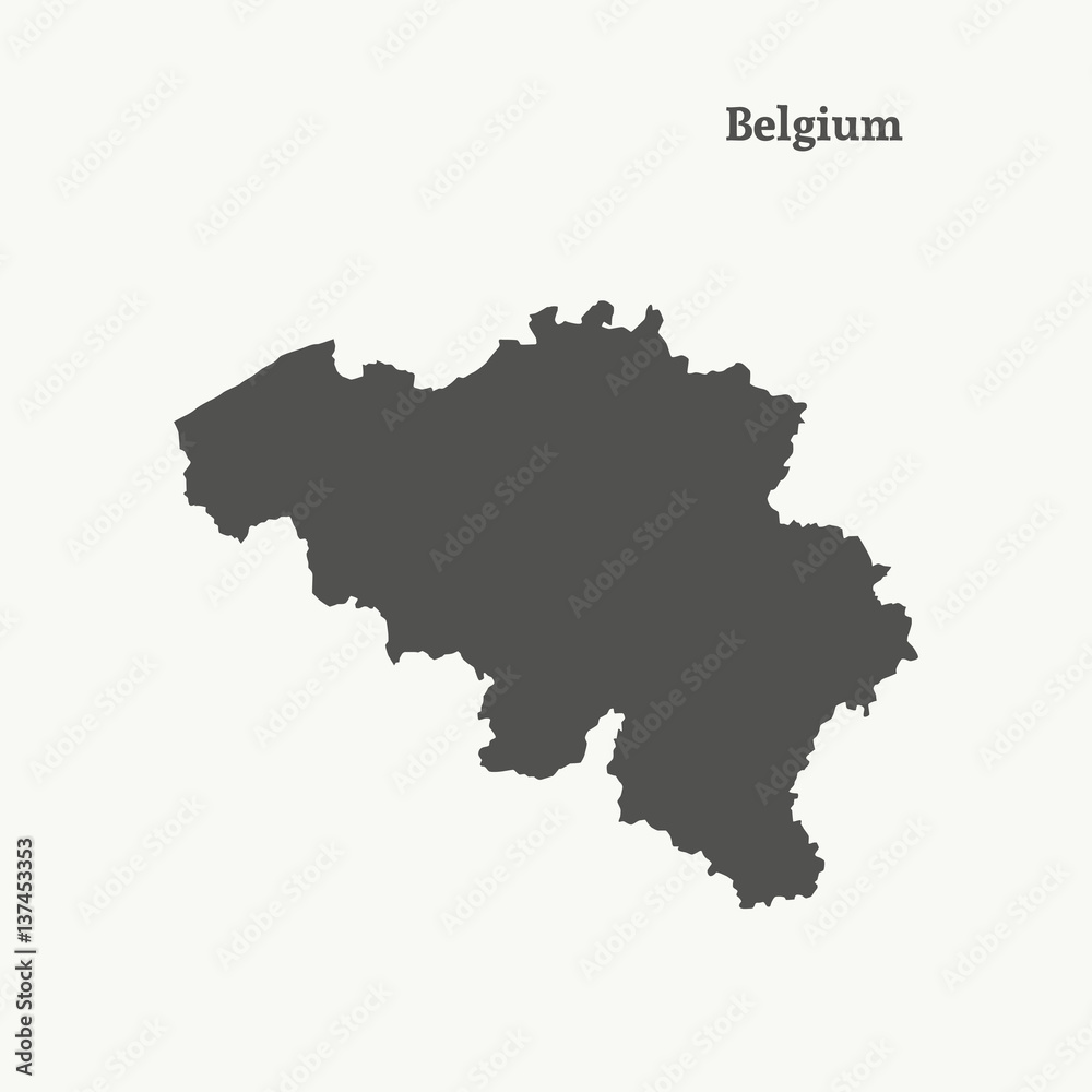 Outline map of Belgium. vector illustration.