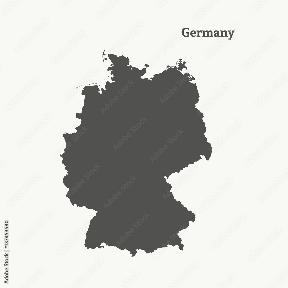 Obraz premium Outline map of Germany. Isolated vector illustration.