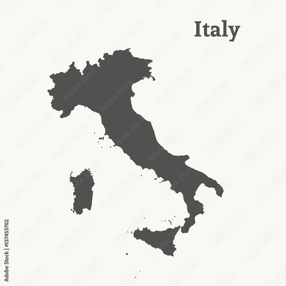 Outline map of Italy. vector illustration.