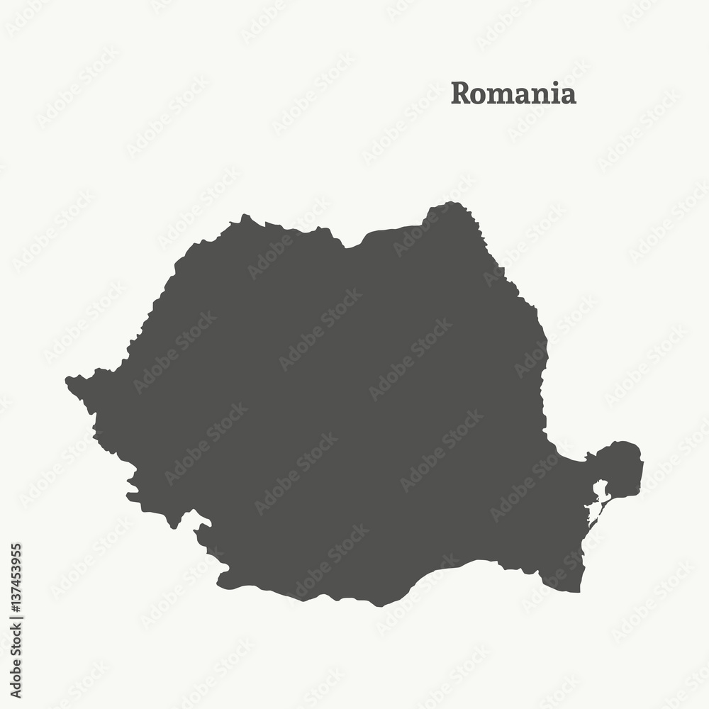 Outline map of Romania. vector illustration.