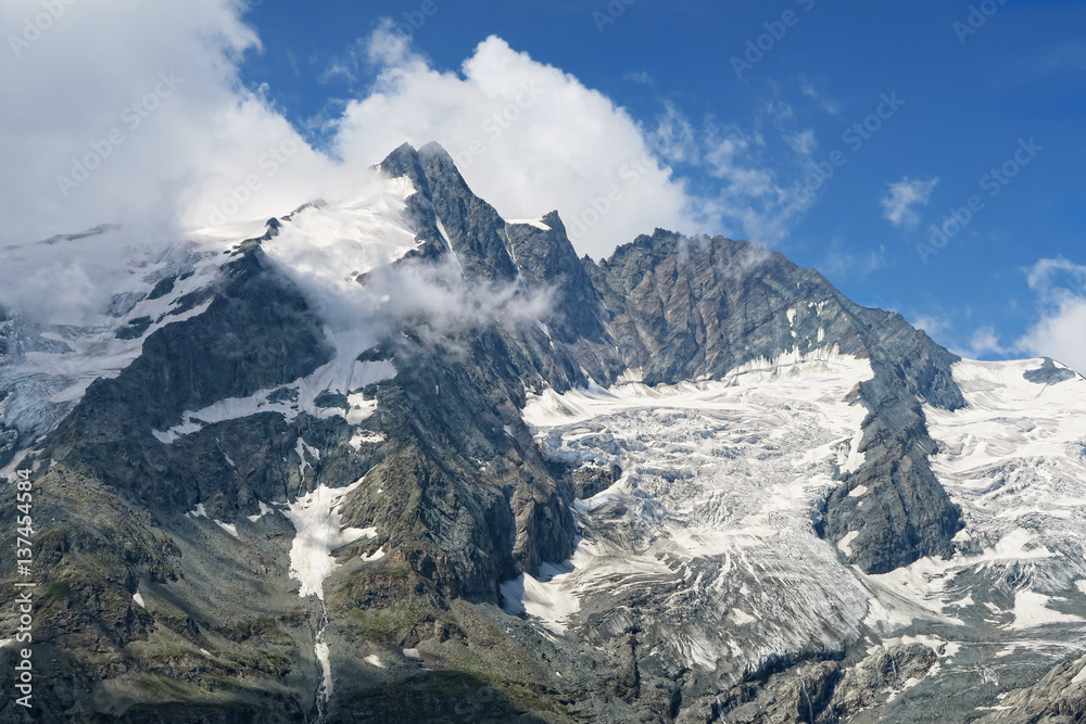 Grossglockner peak with clouds