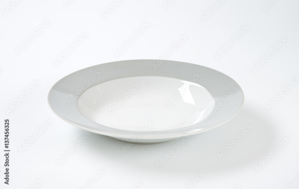 plate with grey rim plate with grey rim