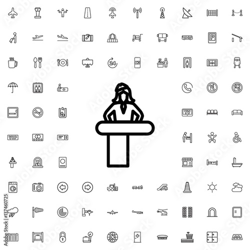 airport desk icon illustration