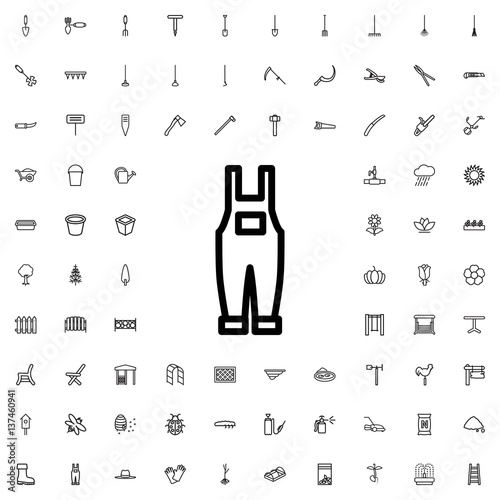 gardener jumpsuit icon illustration