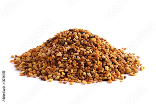 Closeup on pollen isolated on white