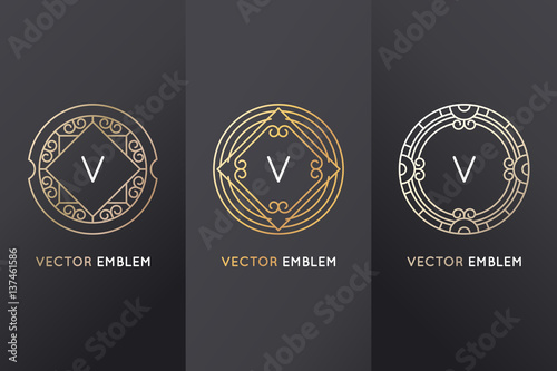 Vector set of design elements and labels