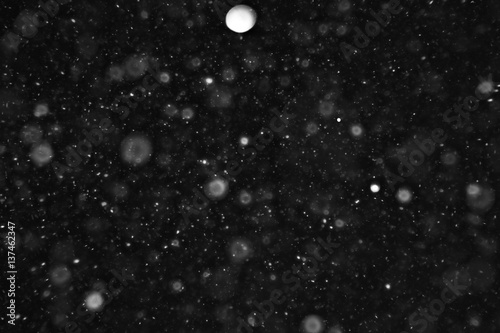 snow on a black background texture overlay bokeh highlights © kichigin19