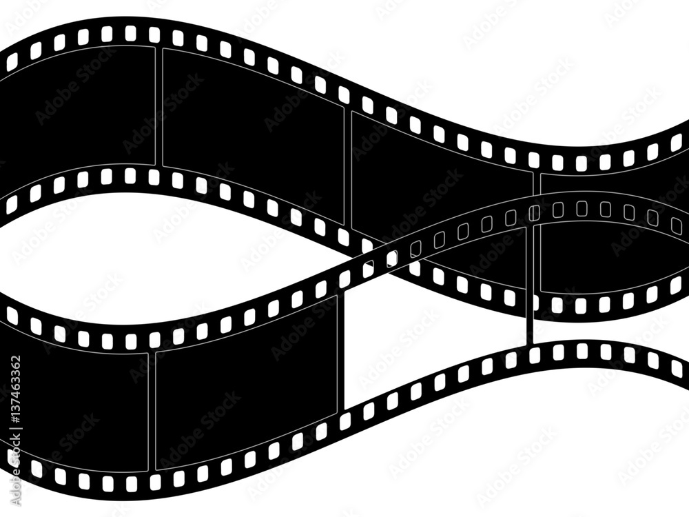 Fototapeta premium Photographic film on a white background