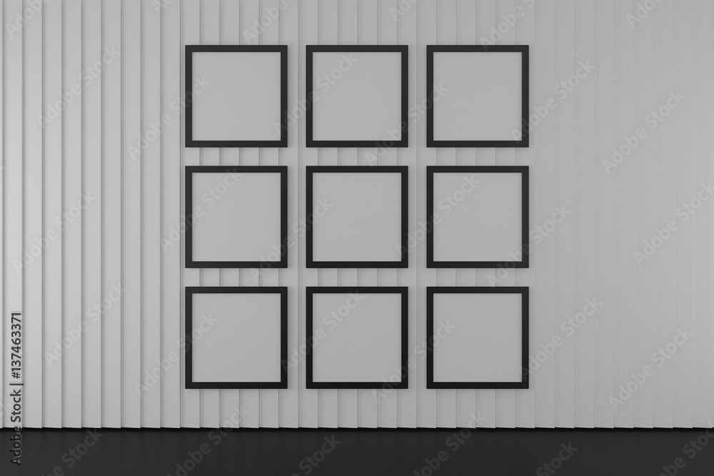 3D rendering modern white wall and room with empty modern frame border for use background
3D rendering modern white wall and room with empty modern frame border for use background