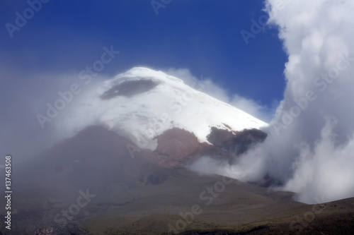 Snowcapped Cotopaxi Volcano in the Ecuadorian Andes