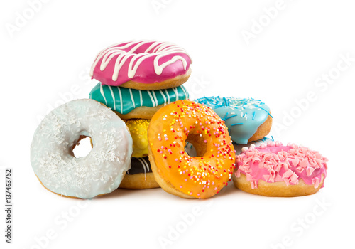 Obraz na plátně Various colorful donuts