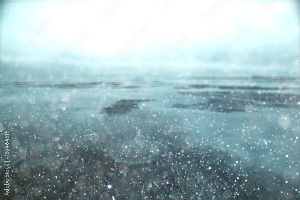 Obraz premium Winter background blurred snow field landscape