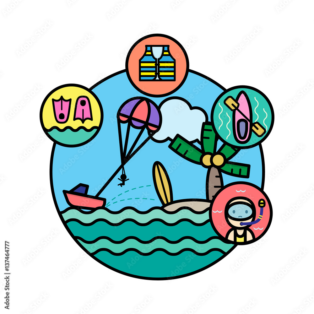 Fototapeta premium Water sport icon