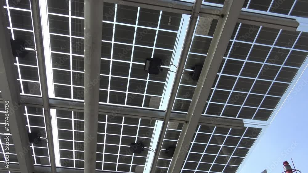 4K Hd Ultra, Close Up Photovoltaic cells of solar panel, Clean electric ...