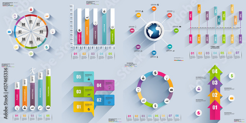 Infographic elements data visualization vector photo