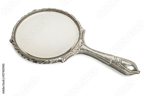 Antique Silver Hand Mirror Cut Out