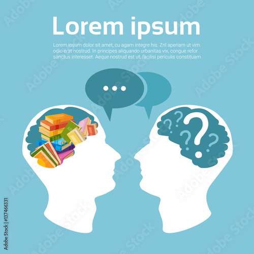 Wallpaper Mural Human Head Books Stack School Education Concept Flat Vector Illustration Torontodigital.ca