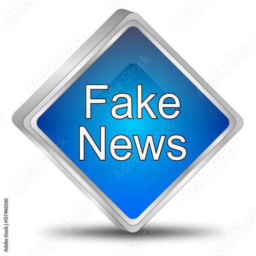 Fake News button - 3D illustration