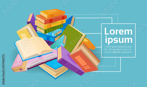 Books Stack School Education Concept Flat Vector Illustration