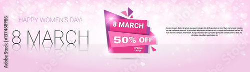 8 March International Women Day Sale Shopping Discount Flat Vector Illustration