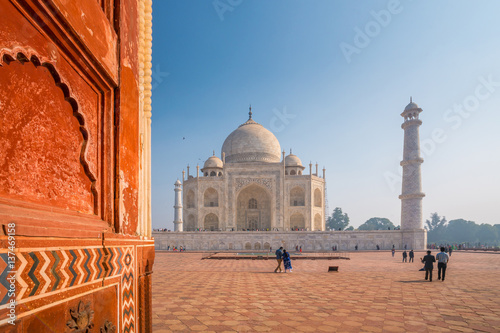 Taj Mahal on a bright and clear day