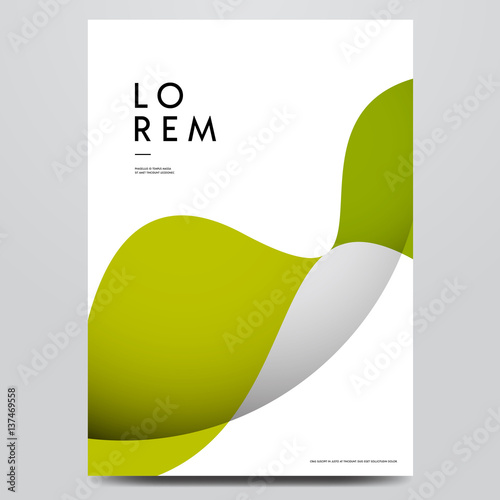 Abstract minimal green cover or poster design template. Vector illustration.