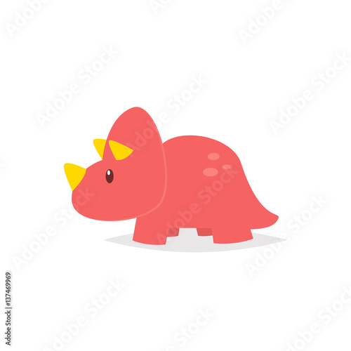 Cute dinosaur triceratops cartoon vector