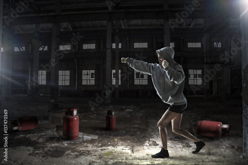 Women ultimate fighting . Mixed media . Mixed media © Sergey Nivens