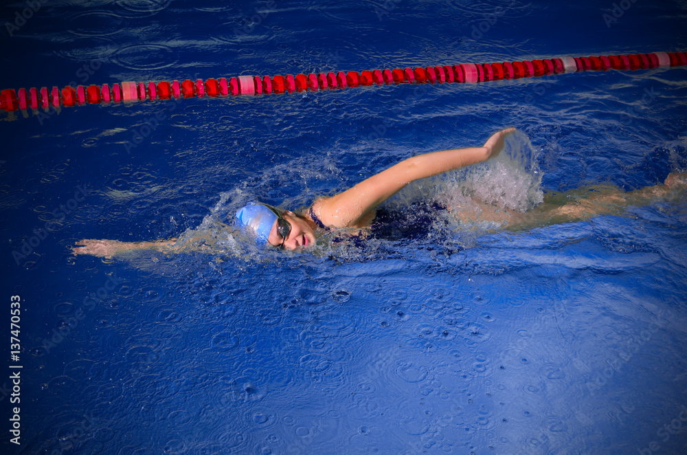 Young woman swimmer