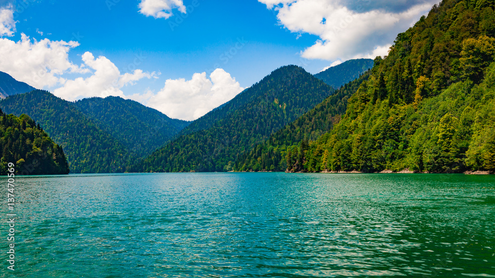 Ritsa lake, Abkhazia. beautiful landscape Ritsa lake, Abkhazia. beautiful landscape