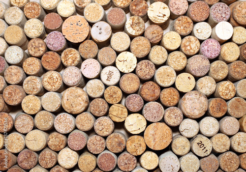 Closeup pattern background of many different wine corks  wine corks background  different wine corks texture