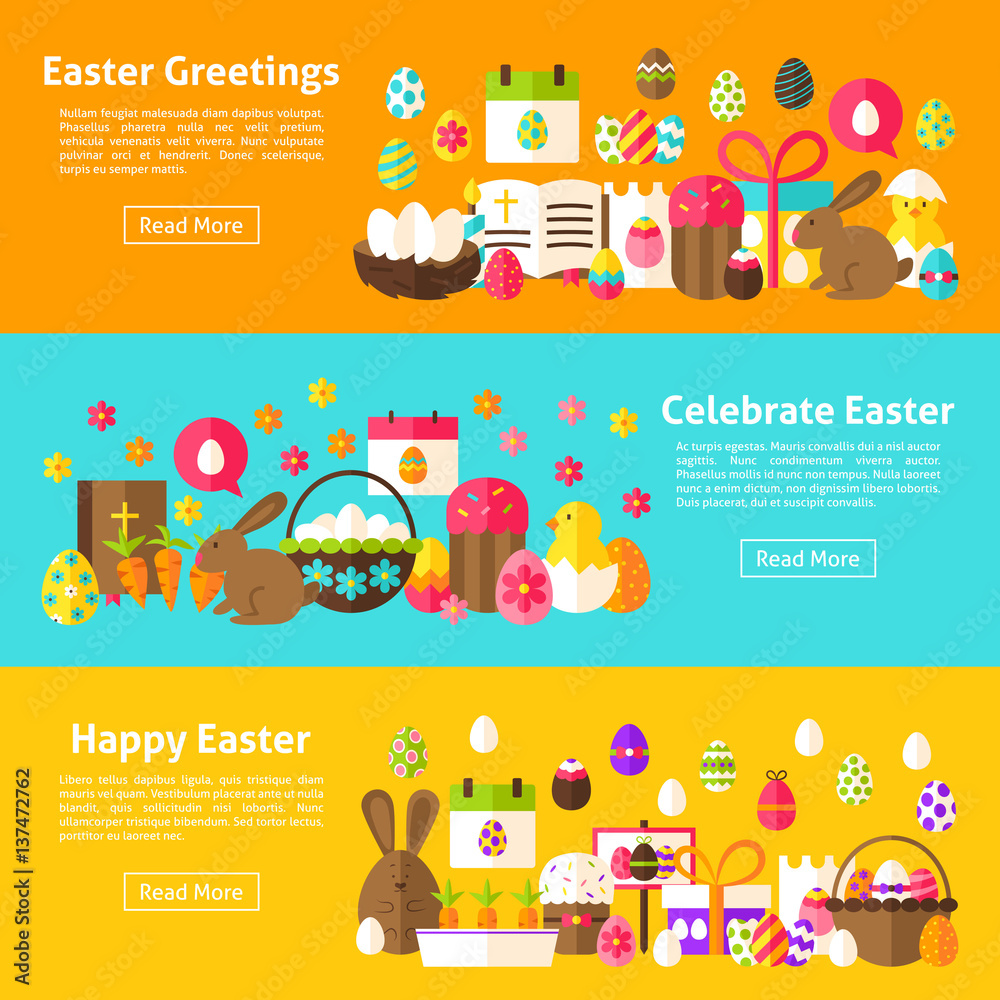 Fototapeta premium Easter Holiday Web Banners