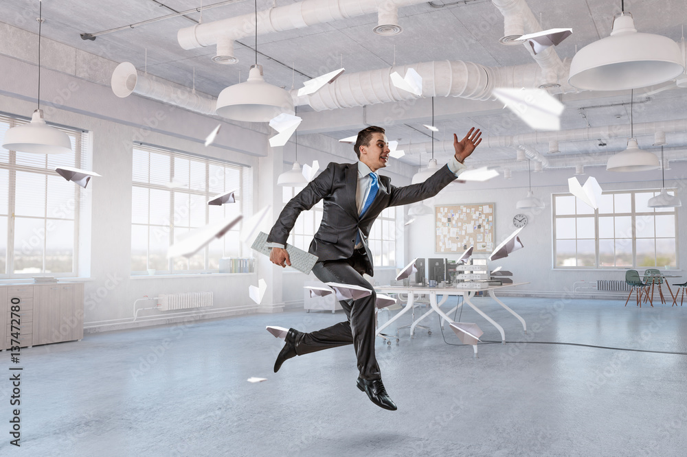 Fototapeta premium He is got the deal. Mixed media . Mixed media