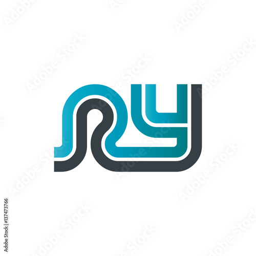 Fototapeta Naklejka Na Ścianę i Meble -  Initial Letter RY Linked Design Logo