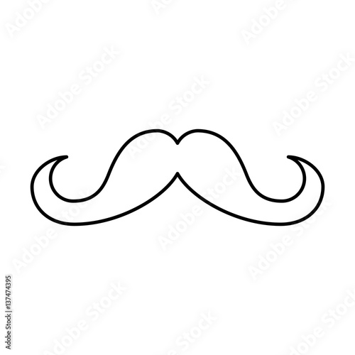 mustache hipster style icon vector illustration design