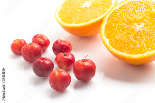 Brazilian Acerola Cherry and Orange Fruit