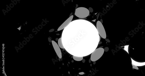Glowing Spheres in darkness loop