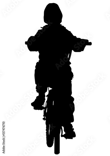 Sport man whit bike on white background
