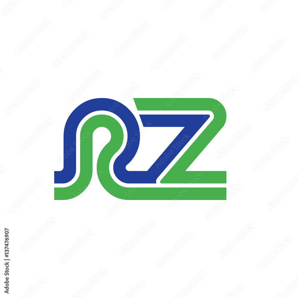 Initial Letter RZ Linked Design Logo Initial Letter RZ Linked Design Logo