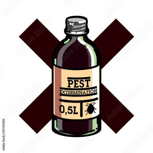 Color vintage pest extermination emblem