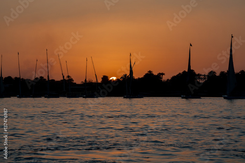 Sunset over Nile in Egypt © Yakov