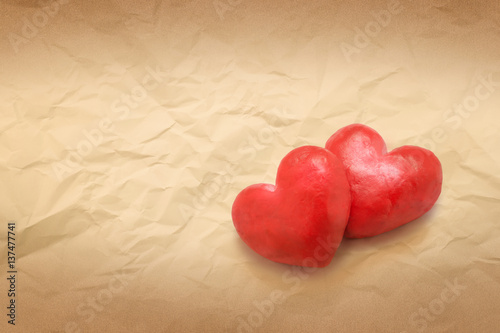 heart shape love on brown paper texture background copy space © maxshutter
